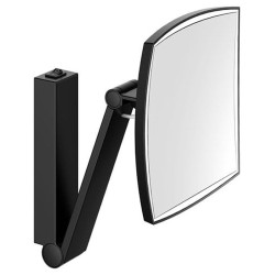 Kosmetinis veidrodis Keuco iLook-move, kvadratinis 200 x 200 mm, su LED apšvietimu ir jungikliu, juodas matinis