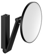 Kosmetinis veidrodis Keuco iLook-move, apvalus Ø 212 mm, su LED apšvietimu ir jungikliu, juodas matinis