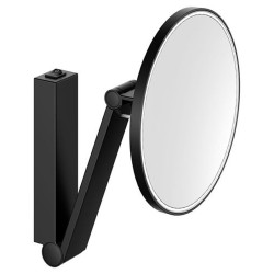 Kosmetinis veidrodis Keuco iLook-move, apvalus Ø 212 mm, su LED apšvietimu ir jungikliu, juodas matinis