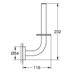 Atsarginio tualetinio popieriaus laikiklis Grohe Essentials, nerūdijančio plieno spalvos