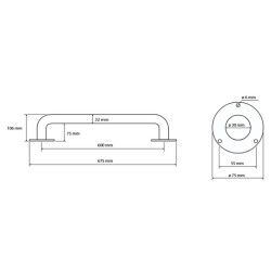 Rankena Bemeta Help 600 mm, balta