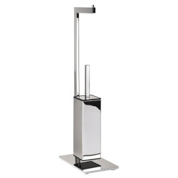 Pastatomas WC popieriaus ir šepečio laikiklis Bemeta Beta, chromas