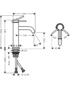 Praustuvo maišytuvas Hansgrohe Tecturis S 110 EcoSmart+, be dugno vožtuvo, juoda matinė