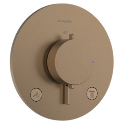 Dekoratyvinė dalis potinkiniam termostatiniam maišytuvui Hansgrohe Ecostat Comfort S, 2 funkcijos, šlifuota bronza