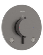 Dekoratyvinė dalis potinkiniam termostatiniam maišytuvui Hansgrohe Ecostat Comfort S, 2 funkcijos, šlifuotas juodas chromas