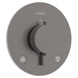 Dekoratyvinė dalis potinkiniam termostatiniam maišytuvui Hansgrohe Ecostat Comfort S, 2 funkcijos, šlifuotas juodas chromas