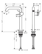 Praustuvo maišytuvas Hansgrohe Tecturis S 240 Fine CoolStart EcoSmart+, be dugno vožtuvo, šlifuota bronza