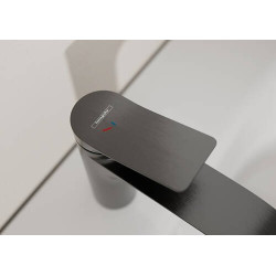Praustuvo maišytuvas Hansgrohe Vivenis 110 CoolStart, be dugno vožtuvo, šlifuotas juodas chromas