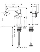 Praustuvo maišytuvas Hansgrohe Tecturis S 150 Fine CoolStart EcoSmart+, su push-open dugno vožtuvu, chromas