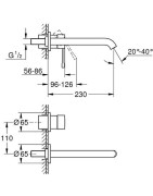 Praustuvo maišytuvas Grohe Essence 230 mm, iš sienos, matinis auksas (Brushed Cool Sunrise)
