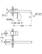 Praustuvo maišytuvas Grohe Essence 230 mm, iš sienos, nerūdijančio plieno spalva