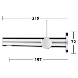 Praustuvo maišytuvas Keuco IXMO Pure, snapas 219 mm, iš sienos, chromas