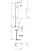 Praustuvo maišytuvas Ideal Standard CeraLife O H240, be dugno vožtuvo, juoda matinė