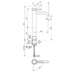 Praustuvo maišytuvas Ideal Standard Ceraline Nuovo H240, be dugno vožtuvo, chromas