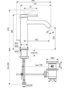 Praustuvo maišytuvas Ideal Standard Ceraline Nuovo H120, su dugno vožtuvu, chromas