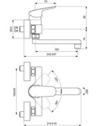 Praustuvo maišytuvas Ideal Standard Ceraflex, iš sienos, chromas
