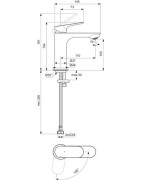 Praustuvo maišytuvas Ideal Standard CeraLife O H100, be dugno vožtuvo, chromas
