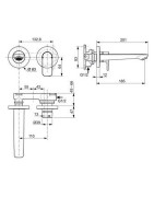 Praustuvo maišytuvas Ideal Standard Connect Air, 2 dalių, iš sienos, chromas