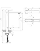 Praustuvo maišytuvas Ravak Chrome II 015.00, 300 mm, be dugno vožtuvo, chromas