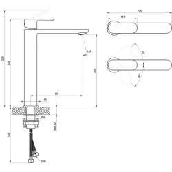 Praustuvo maišytuvas Ravak Chrome II 015.00, 300 mm, be dugno vožtuvo, chromas
