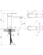 Praustuvo maišytuvas Ravak Chrome II 014.20, 175 mm, be dugno vožtuvo, juoda