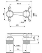 Potinkinė dalis Ideal Standard Kit1 sieniniam praustuvo maišytuvui, G 1/2
