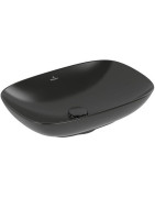 Praustuvas Villeroy&Boch Loop&Friends, 560x380 mm, be angos maišytuvui, juoda (Pure Black)