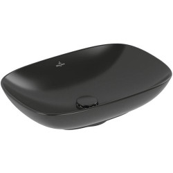 Praustuvas Villeroy&Boch Loop&Friends, 560x380 mm, be angos maišytuvui, juoda (Pure Black)