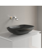 Praustuvas Villeroy&Boch Loop&Friends, 560x380 mm, be angos maišytuvui, juoda (Pure Black)