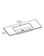 Praustuvas Balteco Grada, 1205x500x140 mm, su anga maišytuvui, balta matinė