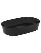 Praustuvas-dubuo Ideal Standard Ipalyss Oval, 600x380x120 mm, be angos maišytuvui, juoda matinė