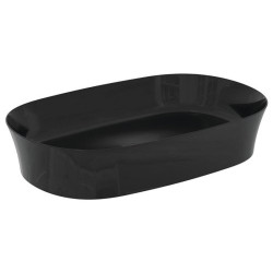 Praustuvas-dubuo Ideal Standard Ipalyss Oval, 600x380x120 mm, be angos maišytuvui, juoda matinė
