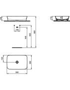 Praustuvas-dubuo Ideal Standard Ipalyss Rectangular, 550x380 mm, juoda matinė