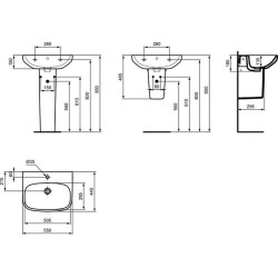 Praustuvas Ideal Standard i.Life A, 550x440x180 mm, su anga maišytuvui