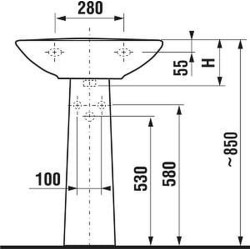 Praustuvas Jika Zeta, 500x400x190 mm, su anga maišytuvui