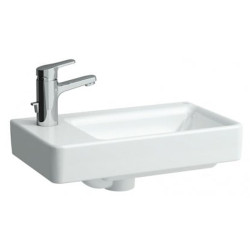 Praustuvas Laufen Pro S, 480x280x85 mm, su anga maišytuvui kairėje, asimetrinis