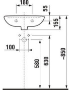 Praustuvas Jika Lyra Plus, 450x370x155 mm, su anga maišytuvui