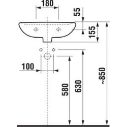 Praustuvas Jika Lyra Plus, 450x370x155 mm, su anga maišytuvui