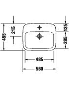 Praustuvas Duravit DuraStyle, 560x455 mm, su anga maišytuvui