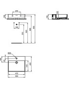 Praustuvas Ideal Standard Extra, 500x450x125 mm, su anga maišytuvui
