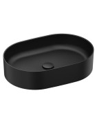 Praustuvas Ravak Ceramic 550 O Slim, 550x370 mm, be angos maišytuvui, juoda matinė