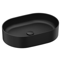 Praustuvas Ravak Ceramic 550 O Slim, 550x370 mm, be angos maišytuvui, juoda matinė