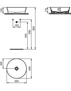 Praustuvas-dubuo Ideal Standard Ipalyss Round, 400x400x120 mm, juoda