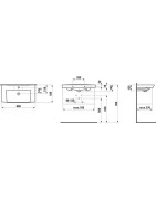 Praustuvas Laufen Pro N, 800x420x70 mm, su anga maišytuvui