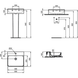 Praustuvas Ideal Standard Conca, 500x450x125 mm