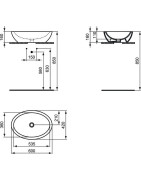 Praustuvas-dubuo Ideal Standard Strada Oval, 600x420 mm, juoda matinė