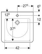 Praustuvas Geberit Selnova Comfort Square, 550x525 mm, su anga maišytuvui