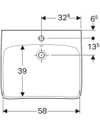 Praustuvas Geberit Selnova Comfort, 650x550 mm, su anga maišytuvui