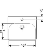 Praustuvas Geberit Smyle Square, 500x410 mm, su anga maišytuvui
