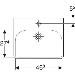 Praustuvas Geberit Smyle Square, 500x410 mm, su anga maišytuvui